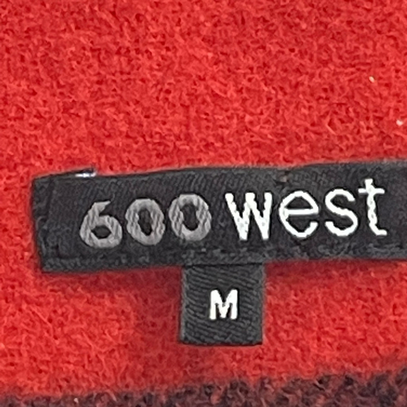 600 West Wool Red and Black Coat. Women size medium - Picture 6 of 8